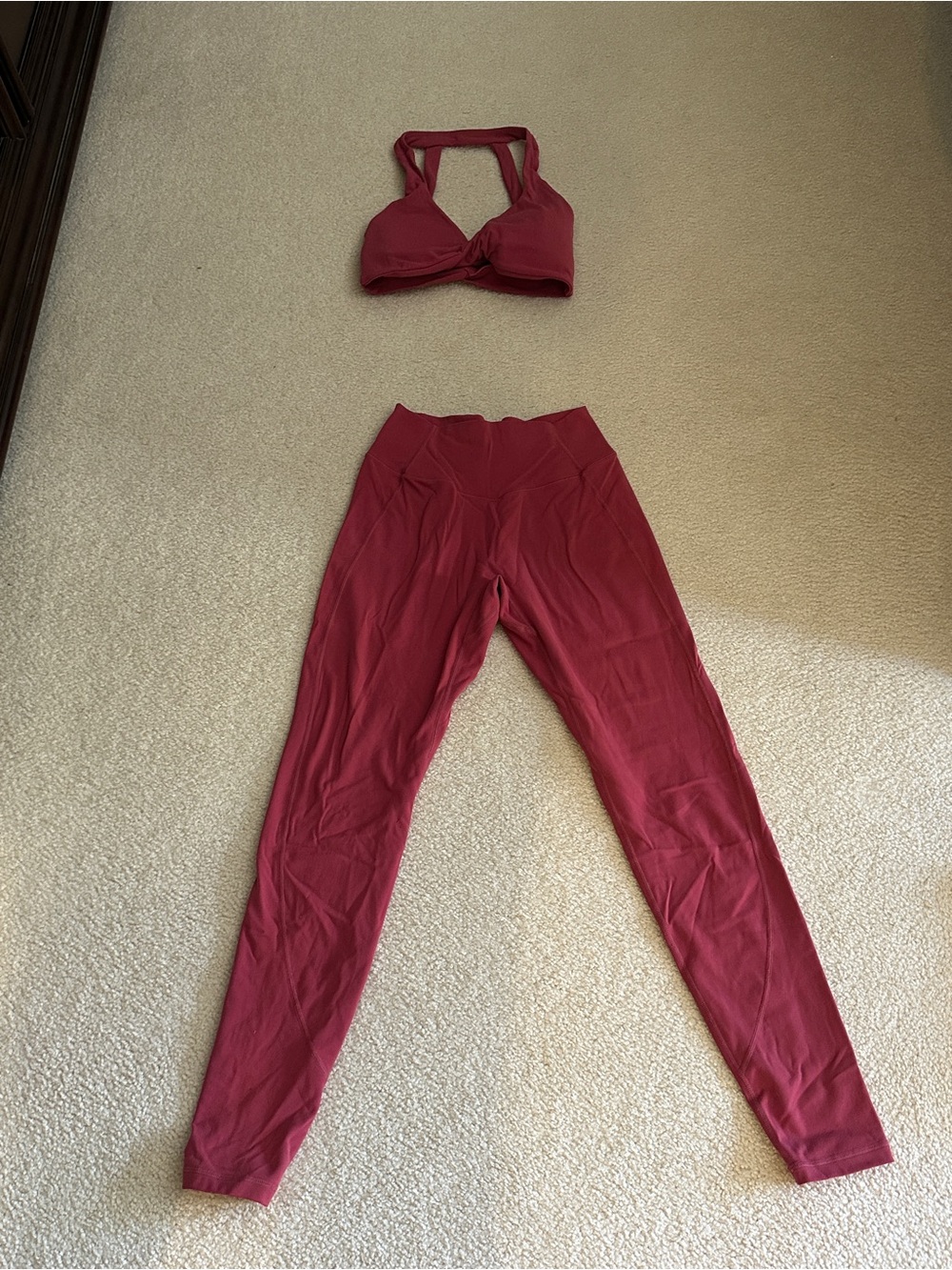 BuffBunny Mauve Pink Sports Bra & High-Waist Leggings Set